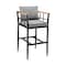 Armen Living Wiglaf Outdoor Patio Bar Stool in Aluminum and Teak with Gray Cushions 840254333055 - alternate 1